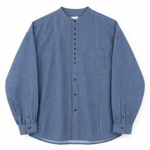 Civilian Irish Grandfather Shirt Men XL Striped 100% Cotton Long Sleeve Vintage